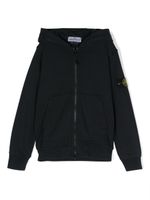 Stone Island Junior hoodie zippé en coton - Bleu