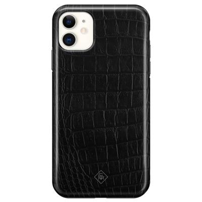 iPhone 11 rondom bedrukt hoesje - Black croco