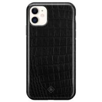 iPhone 11 rondom bedrukt hoesje - Black croco