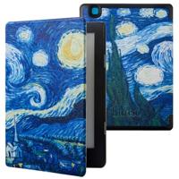 Lunso Geschikt voor Kobo Aura Edition 2 hoes (6 inch) - sleepcover - Van Gogh Sterrennacht