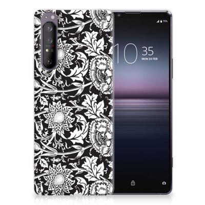 Sony Xperia 1 II TPU Case Black Flowers Sony Xperia 1 II TPU Case Black Flowers