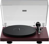 Pro-Ject Debuut EVO 2, volgende generatie audiofiele draaitafel met koolstofvezel toonarm, elektronische snelheidsselectie en voorgemonteerde Pick it MM EVO Cartridge, Made in Europe (wijnrood satijn)