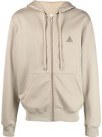 Lanvin hoodie zippé à logo brodé - Tons neutres