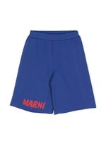 Marni Kids short de sport à logo imprimé - Bleu