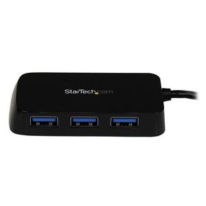 StarTech.com Draagbare 4-poorts SuperSpeed USB 3.0 hub zwart