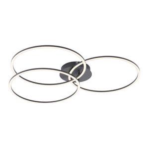 Just Light Moderne plafondlamp Ivanka 3-rings zwart 14539-18