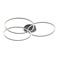 Just Light Moderne plafondlamp Ivanka 3-rings zwart 14539-18 - thumbnail