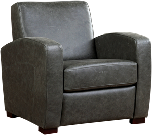 Bruine leren landelijke fauteuil Kindly - poot hout bruin - Vintage Leer Grey (bruin leer)