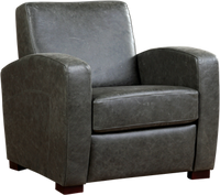 Bruine leren landelijke fauteuil Kindly - poot hout bruin - Vintage Leer Grey (bruin leer)