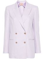 TWINSET blazer croisé à plaque logo - Violet