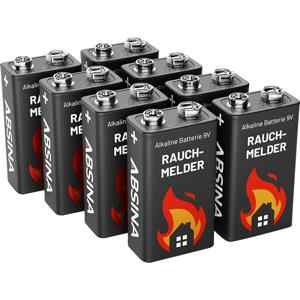 Absina 401005-8 9V batterij (blok) Alkaline 9 V 8 stuk(s)