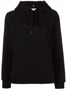 Tommy Hilfiger hoodie en coton à logo brodé - Noir