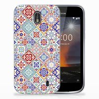 Nokia 1 TPU Siliconen Hoesje Tiles Color - thumbnail