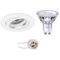 Philips - Led Spot Set - Sceneswitch 827 36d - Pragmi Aerony Pro - Gu10 Fitting - Dimbaar - Inbouw Rond - Mat Wit -