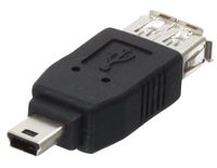 Valueline CMP-USBADAP9 kabeladapter/verloopstukje USB A (F) USB 5-pin mini (M) Zwart - thumbnail