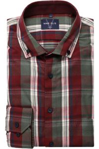 Marvelis Casual Modern Fit Overhemd rood/groen, Ruit