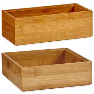 Kast/lade/make-up sorteer organizer bamboe hout bakjes - Set van 8x stuks