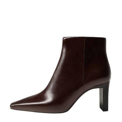 Mango enkellaarzen donkerbruin Mango enkellaarzen donkerbruin