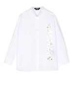 Balmain Kids chemise en coton à logo imprimé - Blanc - thumbnail