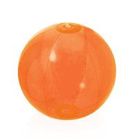 Opblaasbare strandbal Beach fun plastic oranje 28 cm - thumbnail