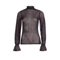 Eksept by Shoeby semi-transparante top Noortje met all over print roze