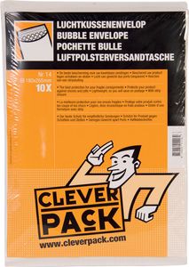 Cleverpack luchtkussenenveloppen, ft 180 x 265 mm, met stripsluiting, wit, pak van 10 stuks