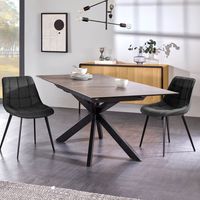 Kave Home Uitschuifbare Eettafel Atminda Keramiek, 160-210 x 90cm, - zwart - thumbnail