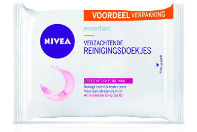 Nivea 3in1 Verzachtende Reinigingsdoekjes - Droge of Gevoelige Huid - 40 doekjes