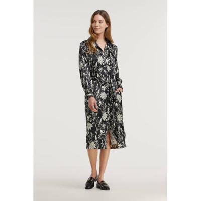 Scotch & Soda gebloemde satijnen blousejurk zwart/ gebroken wit Scotch & Soda gebloemde satijnen blousejurk zwart/ gebroken wit