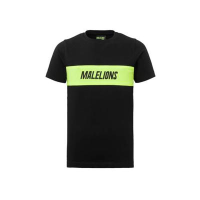 Malelions T-shirt zwart/neon geel