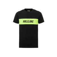 Malelions T-shirt zwart/neon geel