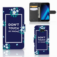 Samsung Galaxy A5 2017 Portemonnee Hoesje Flowers Blue DTMP - thumbnail