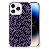 iPhone 14 Pro Doorzichtige Silicone Hoesje Feathers Color - thumbnail