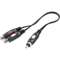 SpeaKa Professional SP-7869820 Cinch Audio Y-adapter [1x Cinch-stekker - 2x Cinch-koppeling] Zwart - thumbnail