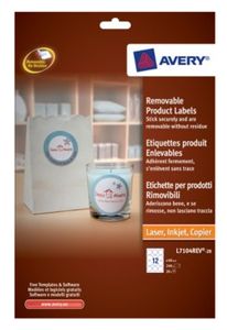 Etiket Avery L7104REV-20 60mm afneembaar wit 240stuks