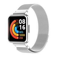 By Qubix - Milanese bandje met case - Zilver - Xiaomi Redmi Watch 2 (Lite)