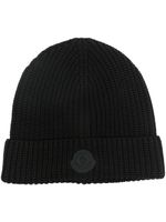 Moncler bonnet en maille à patch logo - Noir