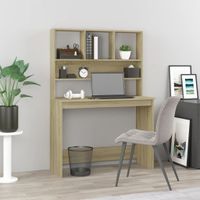 Bureau met schappen 102x45x148 bewerkt hout sonoma eikenkleur - thumbnail