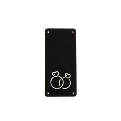 Leren Vouw Label 'Ringen' 30x65mm 2 stuks