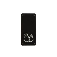 Leren Vouw Label 'Ringen' 30x65mm 2 stuks