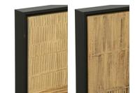 JOLIPA STREEPVERF HOUTEN/ZWART/GOUD CANVAS VERPAKKING VAN TWEE