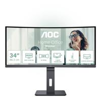 AOC Pro-Line CU34P3CV LED-monitor Energielabel G (A - G) 86.4 cm (34 inch) 3440 x 1440 Pixel 21:9 4 ms HDMI, DisplayPort, Hoofdtelefoonaansluiting, USB 3.2 Gen - thumbnail