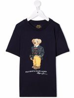 Ralph Lauren Kids t-shirt à imprimé Teddy Bear - Bleu