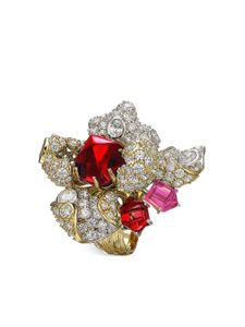 Anabela Chan bague Ruby Blossom en or vermeil 18ct - Blanc