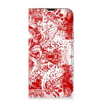 Mobiel BookCase iPhone 14 Angel Skull Rood - thumbnail