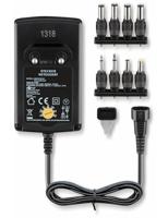 Goobay 53998 universele voeding 3 V - 12 V max. 27 W voeding met adapter 2 x jack plug & 4 x DC-stekker, 600 mA stekkervoeding, zwart