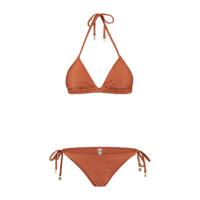 SHIWI Textured Leopard Triangle Bikini Dames Bruin