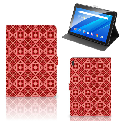 Lenovo Tab E10 Tablet Hoes Batik Rood Lenovo Tab E10 Tablet Hoes Batik Rood
