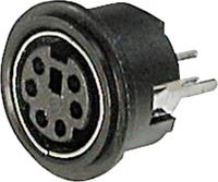 TRU COMPONENTS 1586252 Miniatuur-DIN-connector Bus, inbouw verticaal Aantal polen: 6 Zwart 1 stuk(s)