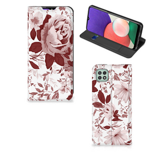 Bookcase Samsung Galaxy A22 5G Watercolor Flowers